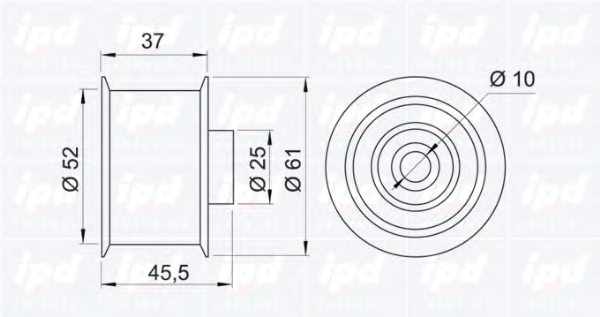 IPD 14-0563 Deflection/Guide Pulley, timing belt